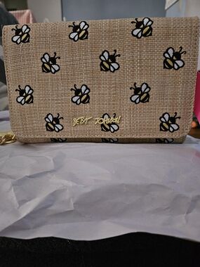Betsey Johnson Beige Bee Crossbody Bag